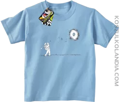 ﻿Astro Golfista na księżycu - koszulka dziecięca błękit 
