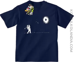 ﻿Astro Golfista na księżycu - koszulka dziecięca granat 