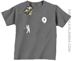 ﻿Astro Golfista na księżycu - koszulka dziecięca szara 