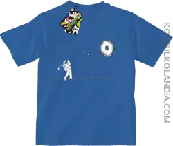 ﻿Astro Golfista na księżycu - koszulka dziecięca niebieska 