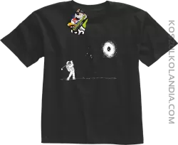 ﻿Astro Golfista na księżycu - koszulka dziecięca czarna 