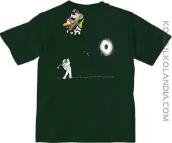 ﻿Astro Golfista na księżycu - koszulka dziecięca butelkowa 