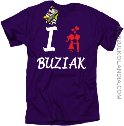 I LOVE Buziak - Koszulka Męska - Fioletowy