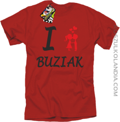 I LOVE Buziak - Koszulka Męska - Czerwony