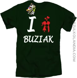 I LOVE Buziak - Koszulka Męska - Butelkowy
