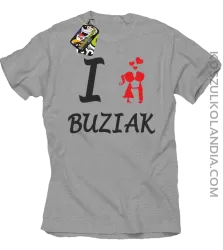 I LOVE Buziak - Koszulka Męska - Melanż
