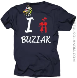 I LOVE Buziak - Koszulka Męska - Granatowy