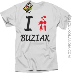 I LOVE Buziak - Koszulka Męska - Biały
