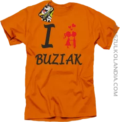 I LOVE Buziak - Koszulka Męska - Pomarańczowy