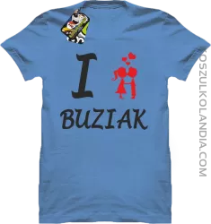 I LOVE Buziak - Koszulka Męska - Błękitny