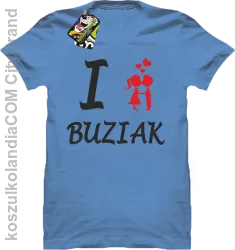 I LOVE Buziak - Koszulka Męska - Błękitny