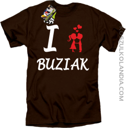 I LOVE Buziak - Koszulka Męska - Brązowy
