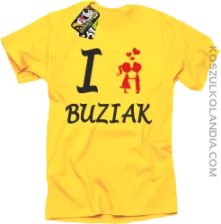 I LOVE Buziak - Koszulka Męska - Żółty