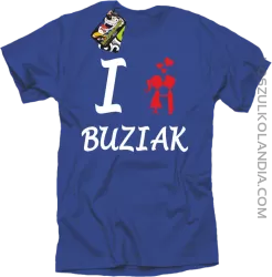 I LOVE Buziak - Koszulka Męska - Niebieski