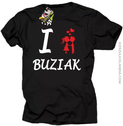 I LOVE Buziak - Koszulka Męska - Czarny