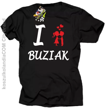 I LOVE Buziak - Koszulka Męska - Czarny