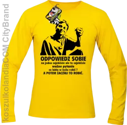 Odpowiedz sobie na jedno zajebiste pytanie -Longsleeve męski żółty