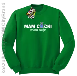 Mam cycki - Mam rację - Bluza standard bez kaptura zielona 