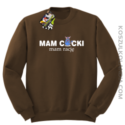 Mam cycki - Mam rację - Bluza standard bez kaptura brąz 