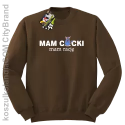 Mam cycki - Mam rację - Bluza standard bez kaptura brąz 