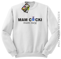 Mam cycki - Mam rację - Bluza standard bez kaptura biała 