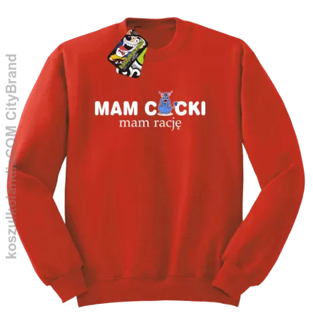 Mam cycki - Mam rację - Bluza standard bez kaptura czerwona 