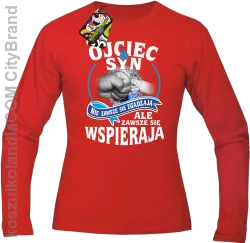 OJCIEC I SYN NIE ZAWSZE SIĘ ZGADZAJĄ ale zawsze się wspierają - Longsleeve męski czerwony 