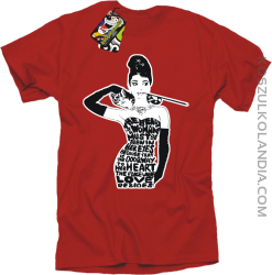 Audrey Hepburn RETRO-ART - Koszulka męska czerwona 