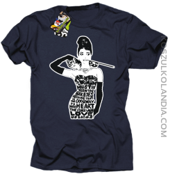 Audrey Hepburn RETRO-ART - Koszulka męska granat 