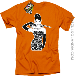 Audrey Hepburn RETRO-ART - Koszulka męska pomarańcz 