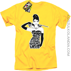 Audrey Hepburn RETRO-ART - Koszulka męska  żółta 