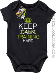 Keep Calm and TRAINING HARD - Body dziecięce czarne 