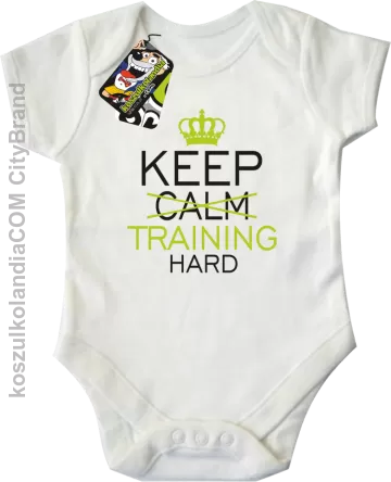 Keep Calm and TRAINING HARD - Body dziecięce białe 