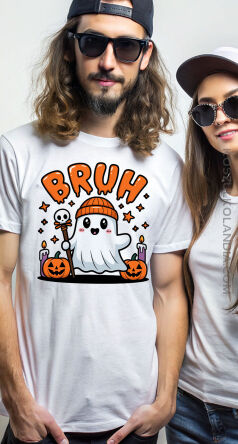 Bruh Halloween Ghost & Pumpkin Power! - koszulka męska na Halloween