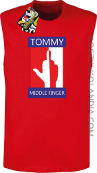 Tommy Middle Finger - Bezrękawnik męski czerwony 