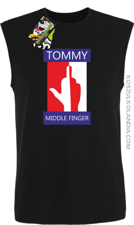 Tommy Middle Finger - Bezrękawnik męski czarny 