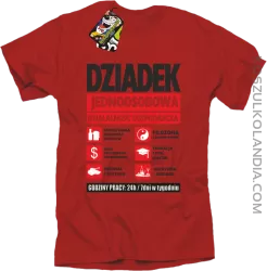DZIADEK - Jednoosobowa działalność gospodarcza - koszulka męska - Czerwony