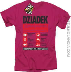 DZIADEK - Jednoosobowa działalność gospodarcza - koszulka męska - Fuksja Róż