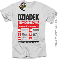 DZIADEK - Jednoosobowa działalność gospodarcza - koszulka męska - Biały