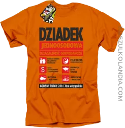 DZIADEK - Jednoosobowa działalność gospodarcza - koszulka męska - Pomarańczowy