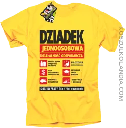 DZIADEK - Jednoosobowa działalność gospodarcza - koszulka męska - Żółty