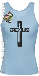 JEZUS w Krzyżu Symbol Vector - Top Damski - Błękitny