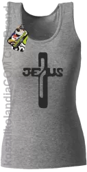 JEZUS w Krzyżu Symbol Vector - Top Damski- Melanż