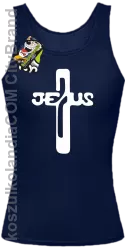 JEZUS w Krzyżu Symbol Vector - Top Damski - Granatowy