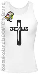 JEZUS w Krzyżu Symbol Vector - Top Damski - Biały