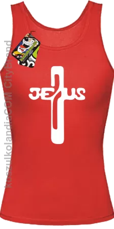 JEZUS w Krzyżu Symbol Vector - Top Damski