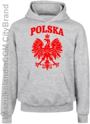 Polska - Bluza dziecięca z kapturem melanż 