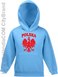 Polska - Bluza dziecięca z kapturem błękit 