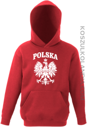 Polska - Bluza dziecięca z kapturem czerwona 