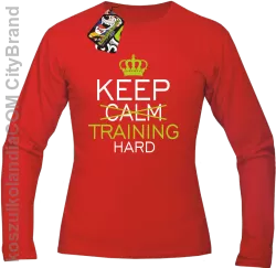 Keep Calm and TRAINING HARD - Longsleeve męski czerwony 